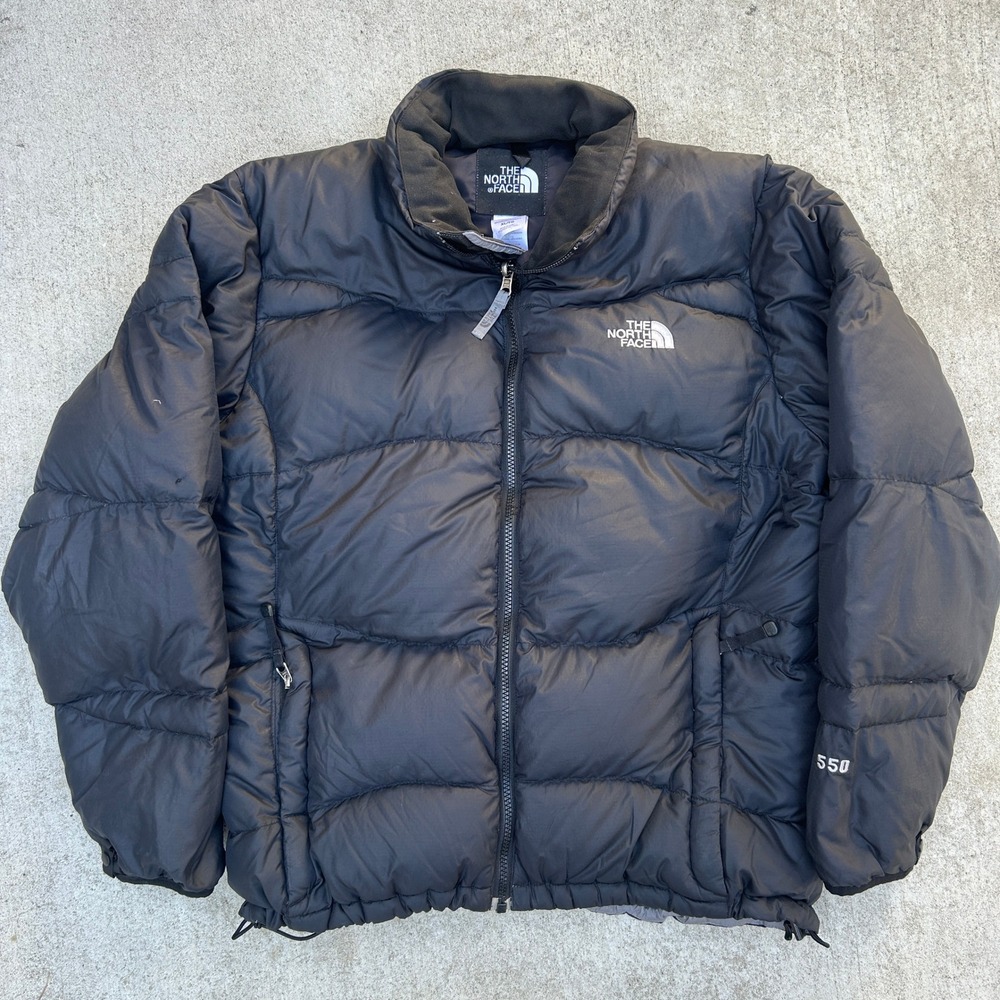 The North Face Puffer Jacket Women XL Black 550 Down Quilted Vintage Gorpcore